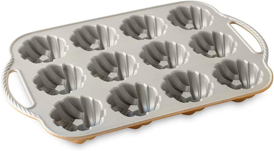 imageNordic Ware 95377 Bundtlette Pan 75th Anniversary Braided Bundt Bites Gold 35