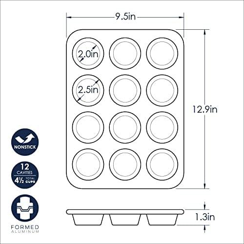 imageNordic Ware 9quot Round Nonstick Natural Aluminum Cake Pans 2 Pack Metallic12 Cups 275 Inch each