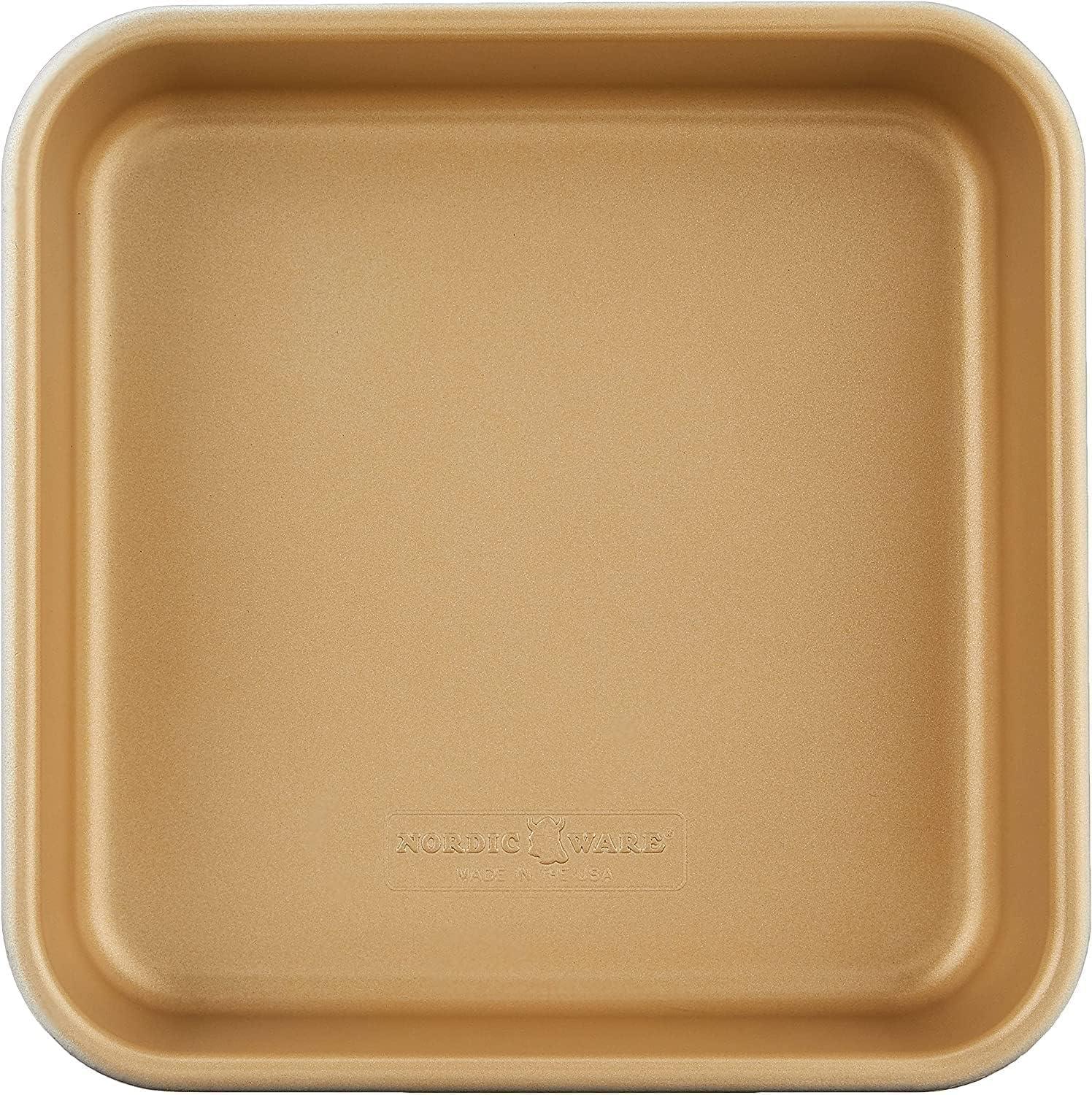 imageNordic Ware 9quot Round Nonstick Natural Aluminum Cake Pans 2 Pack Metallic9 x 9 Inch