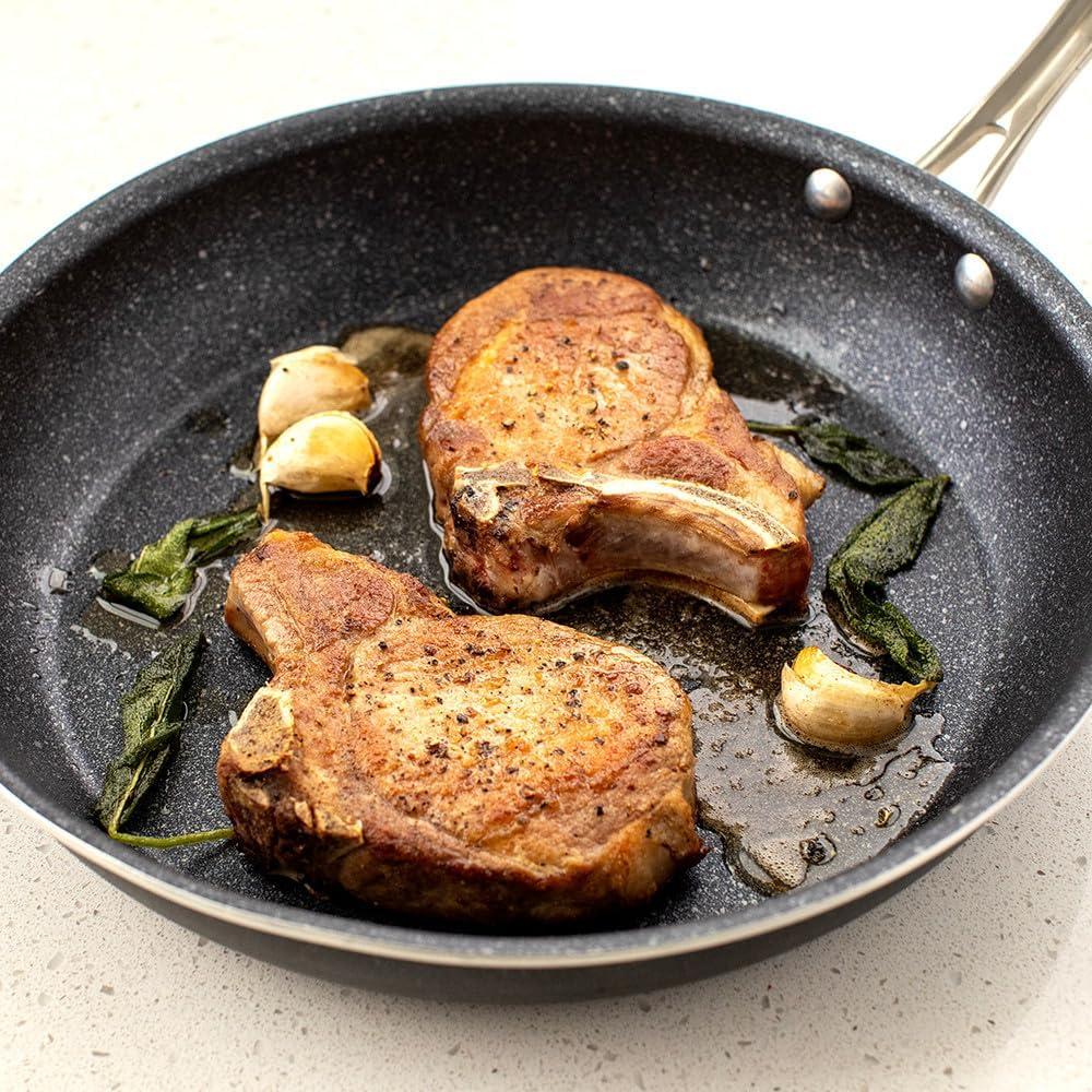 imageNordic Ware Basalt Aluminum Saute Skillet 8Inch Ceramic CoatingNonstick Ceramic Coating