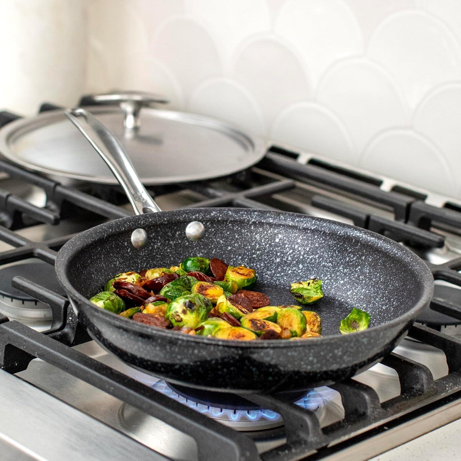 imageNordic Ware Basalt Aluminum Saute Skillet 8Inch Ceramic CoatingNonstick Ceramic Coating
