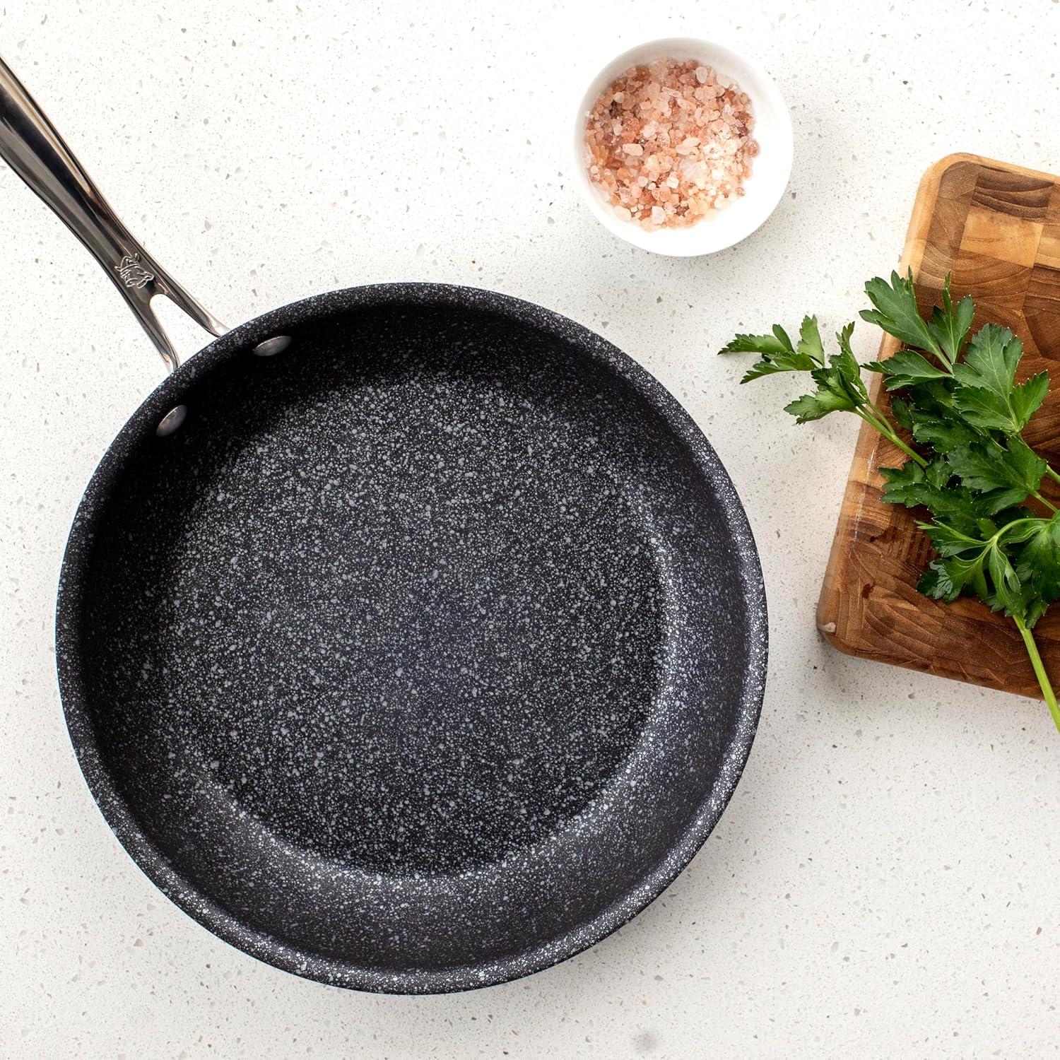 imageNordic Ware Basalt Aluminum Saute Skillet 8Inch Ceramic CoatingNonstick Ceramic Coating