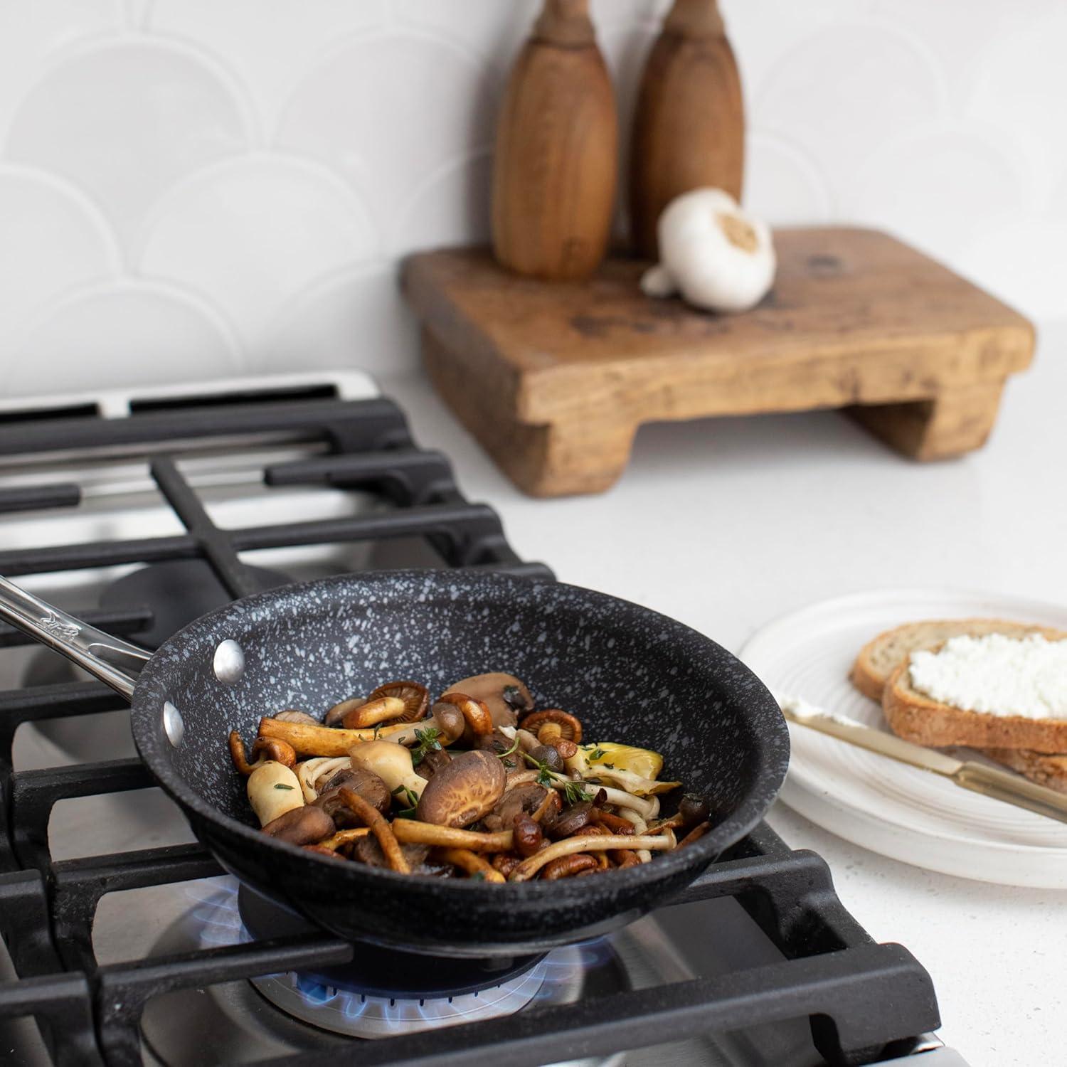 imageNordic Ware Basalt Aluminum Saute Skillet 8Inch Ceramic CoatingNonstick Ceramic Coating