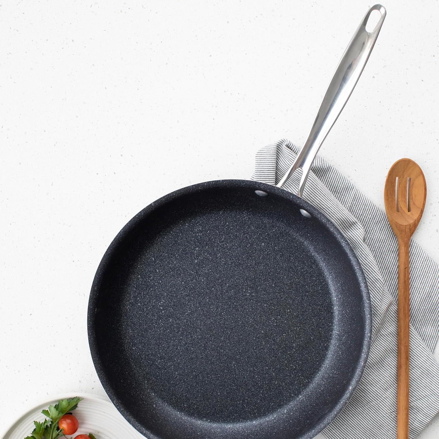 imageNordic Ware Basalt Aluminum Saute Skillet 8Inch Ceramic CoatingNonstick Ceramic Coating