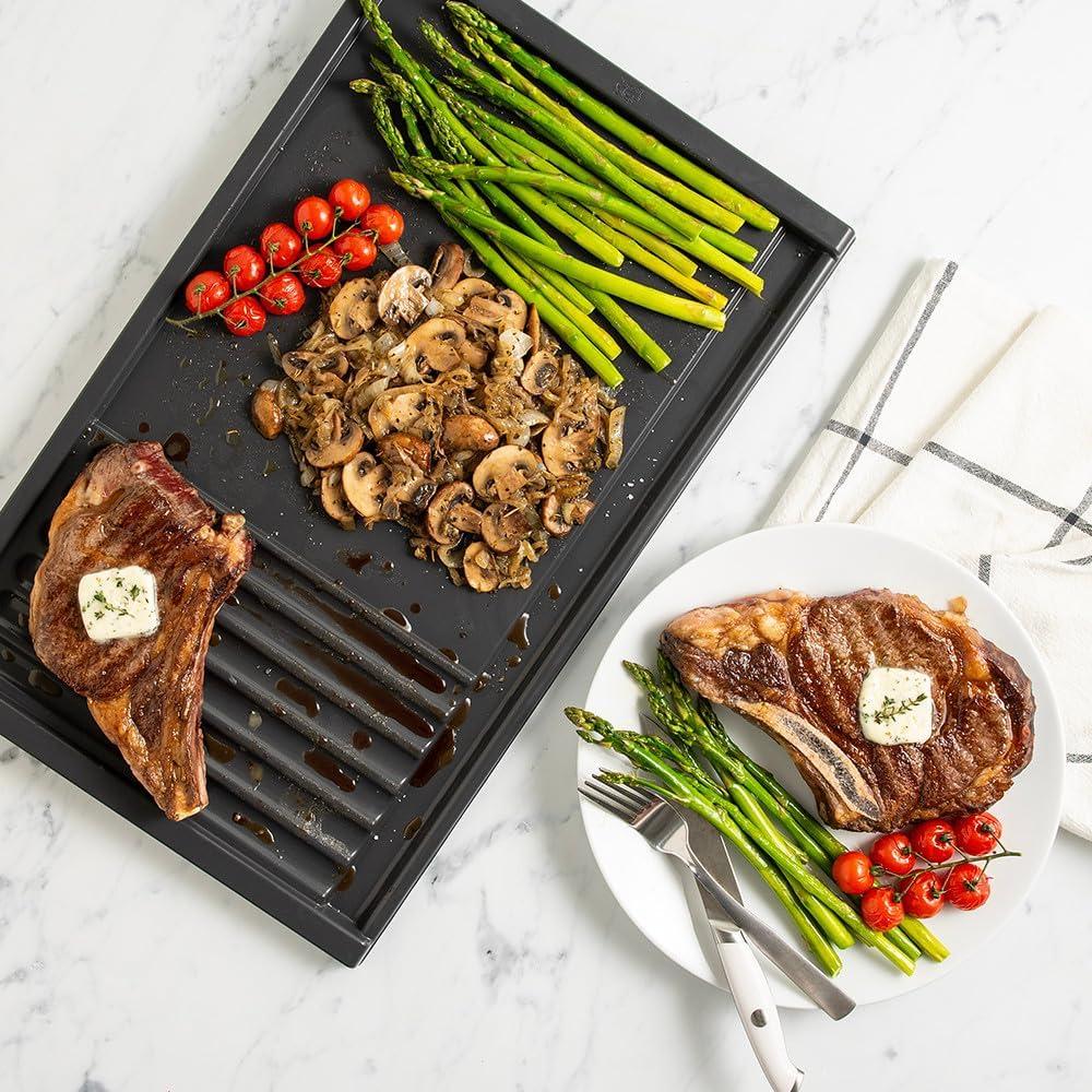 imageNordic Ware Basalt Ceramic Dual Top Grill GriddleCeramic Nonstick