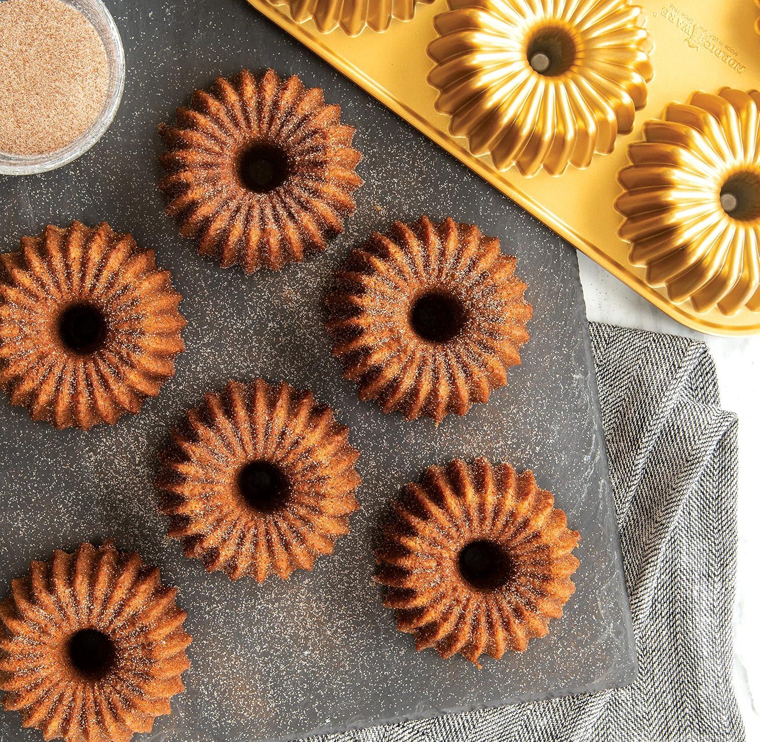 imageNordic Ware Brilliance Bundt 10 Cup GoldBundtlette 5Cup