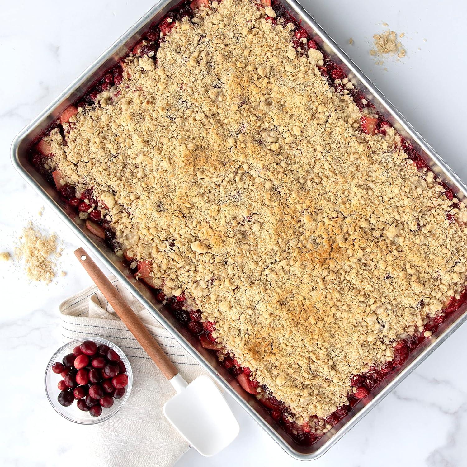 imageNordic Ware Extra Large HighSided Baking Pan 211 x 15 x 2 inches XL Big baking pan Natural Uncoated Aluminum Reinforced Steel Rim Prevents Warping Big BatchXL Baking Pan