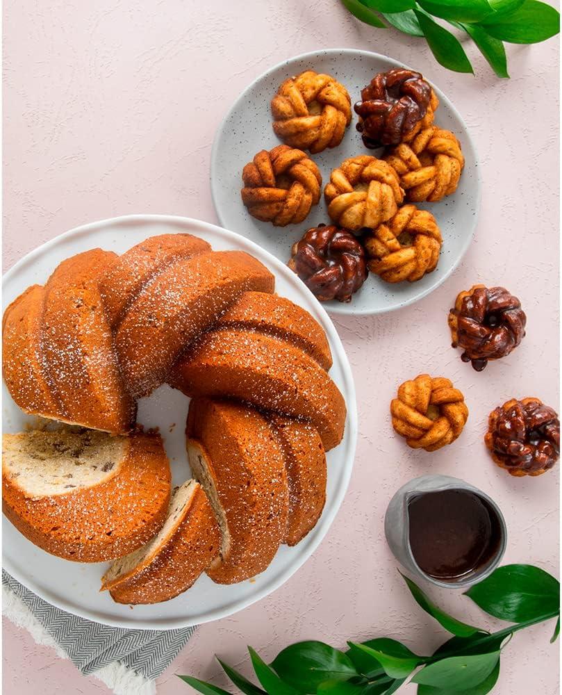 imageNordic Ware NW 95577 75th Anniversary Braided Rope Bundt Cake Pan Gold 12 Cup Capacity12 Cup