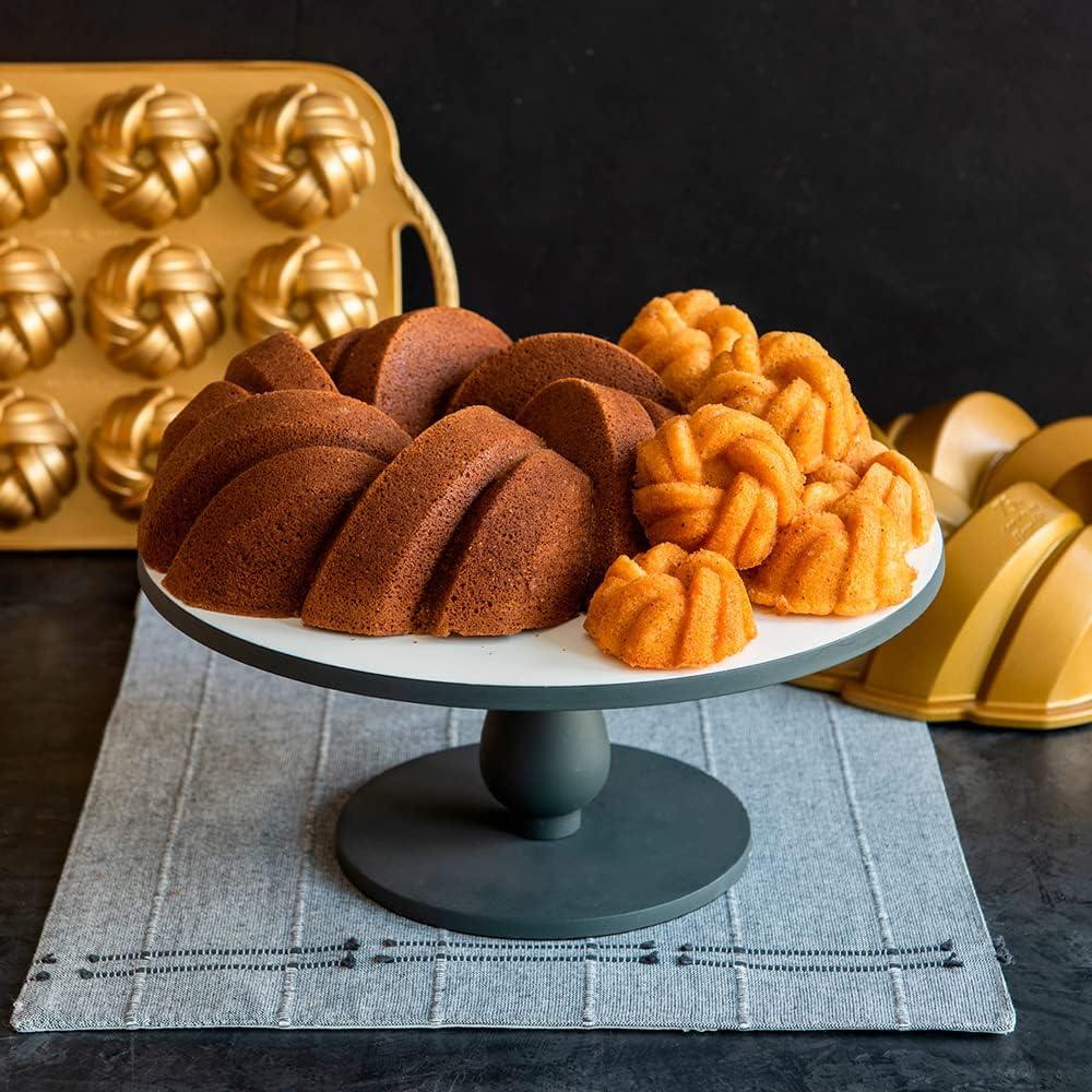imageNordic Ware NW 95577 75th Anniversary Braided Rope Bundt Cake Pan Gold 12 Cup Capacity12 Cup