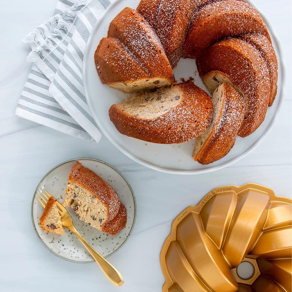 imageNordic Ware NW 95577 75th Anniversary Braided Rope Bundt Cake Pan Gold 12 Cup Capacity12 Cup