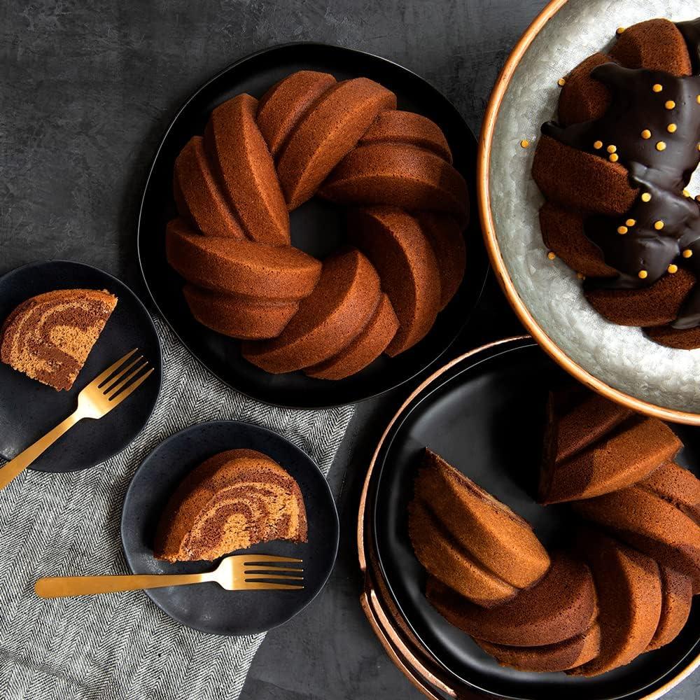 imageNordic Ware NW 95577 75th Anniversary Braided Rope Bundt Cake Pan Gold 12 Cup Capacity12 Cup