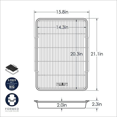 imageNordic Ware Oven Crisp Baking Tray 2pc Set Includes Pan and Rack Natural Aluminum For Air Frying Crisping Broiling Baking Cooking Surface 17 x 12 InchesNatural