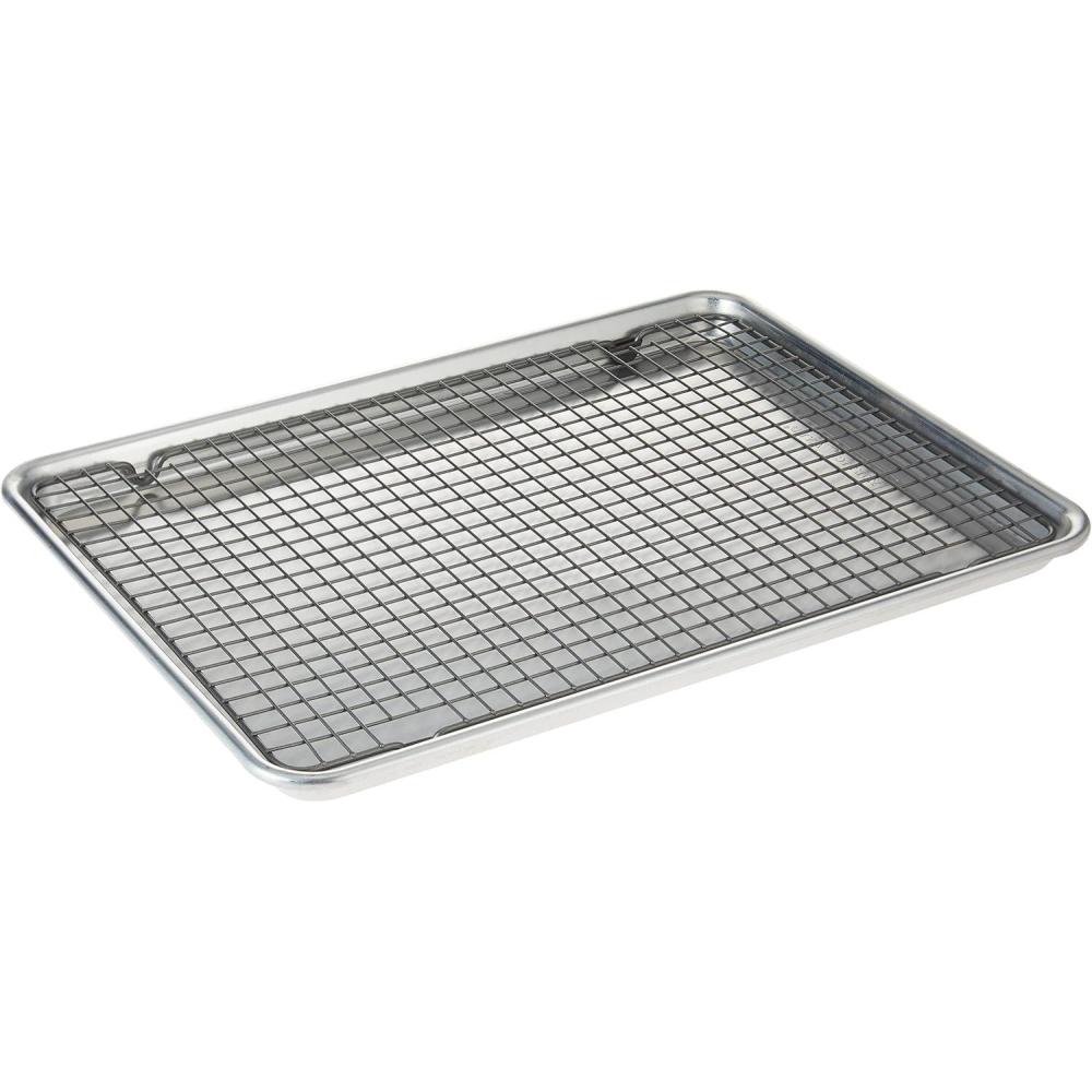 imageNordic Ware 43172AMZM Nordic Ware Half Sheet with Oven Safe Nonstick Grid 2 Piece Set NaturalNatural