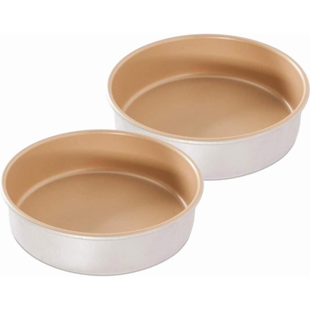 imageNordic Ware 9quot Round Nonstick Natural Aluminum Cake Pans 2 Pack Metallic9 Inch Pack of 2