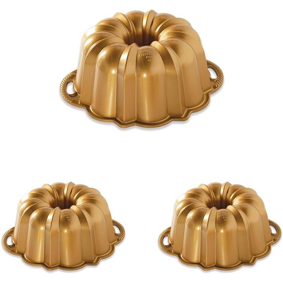 imageNordic Ware Anniversary Bundt 12 Cup Gold15 Cup Pack of 3