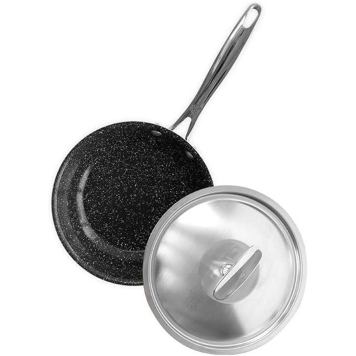 imageNordic Ware Basalt Aluminum Saute Skillet and Lid Set 8Inch Ceramic CoatingNonstick Ceramic Coating