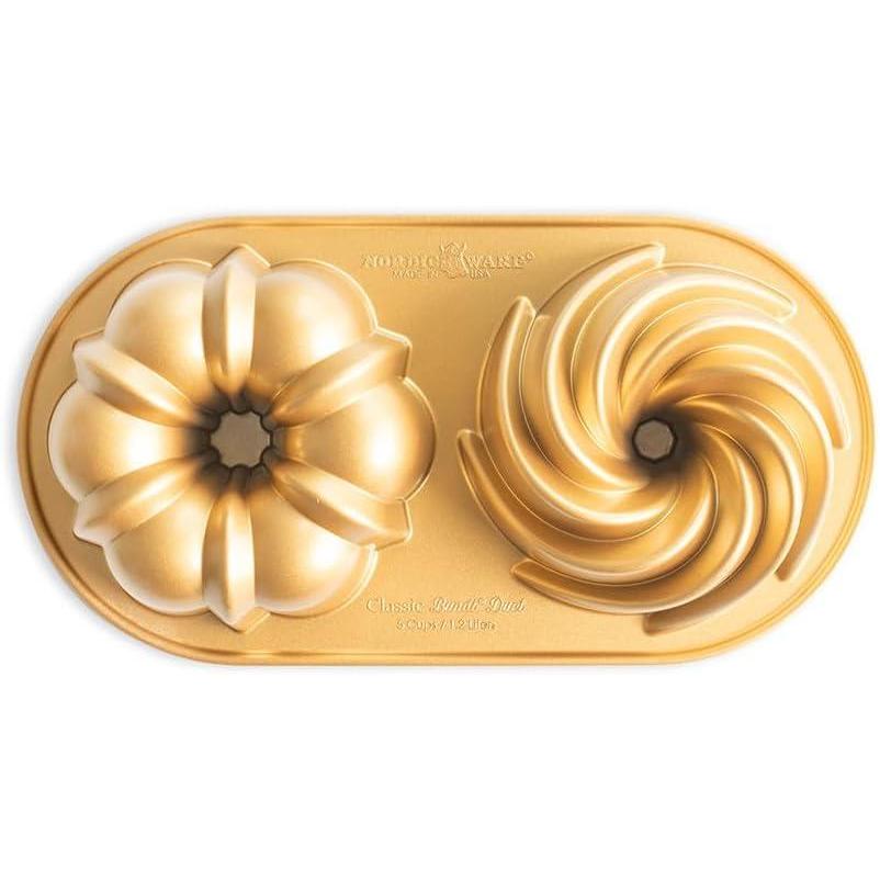 imageNordic Ware Classic Bundt Duet 5 Cups Gold