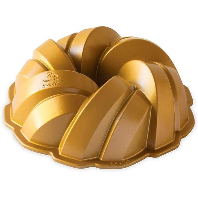 imageNordic Ware NW 95577 75th Anniversary Braided Rope Bundt Cake Pan Gold 12 Cup Capacity12 Cup