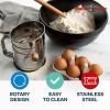 Nordic Ware Flour Sifter, 3-Cup Stainless Steel Flour Sifter, Rotary Design, Baking Accessories For Sifting Dry Ingredients & Powdered Sugar