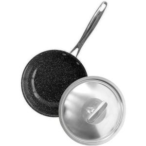 Nordic Ware Basalt Aluminum Saute Skillet and Lid Set, 8-Inch, Ceramic Coating(Nonstick Ceramic Coating)