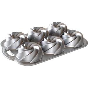 Nordic Ware Heritage Bundtlette Cake Pan, Metallic, Silver(Silver)