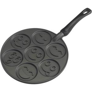 Nordic Ware Holiday Pancake Pan, Black 0.6 cup(Smiley Face Pancake)