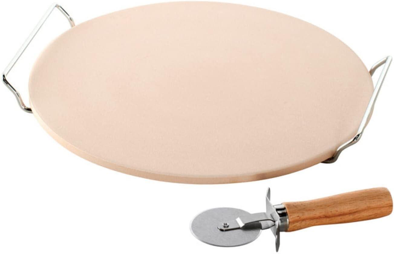 imageNordic Ware 14Inch Square Pizza and Baking Stone Oven Safe and Grill Safe Cordierite with Stainless HolderRound