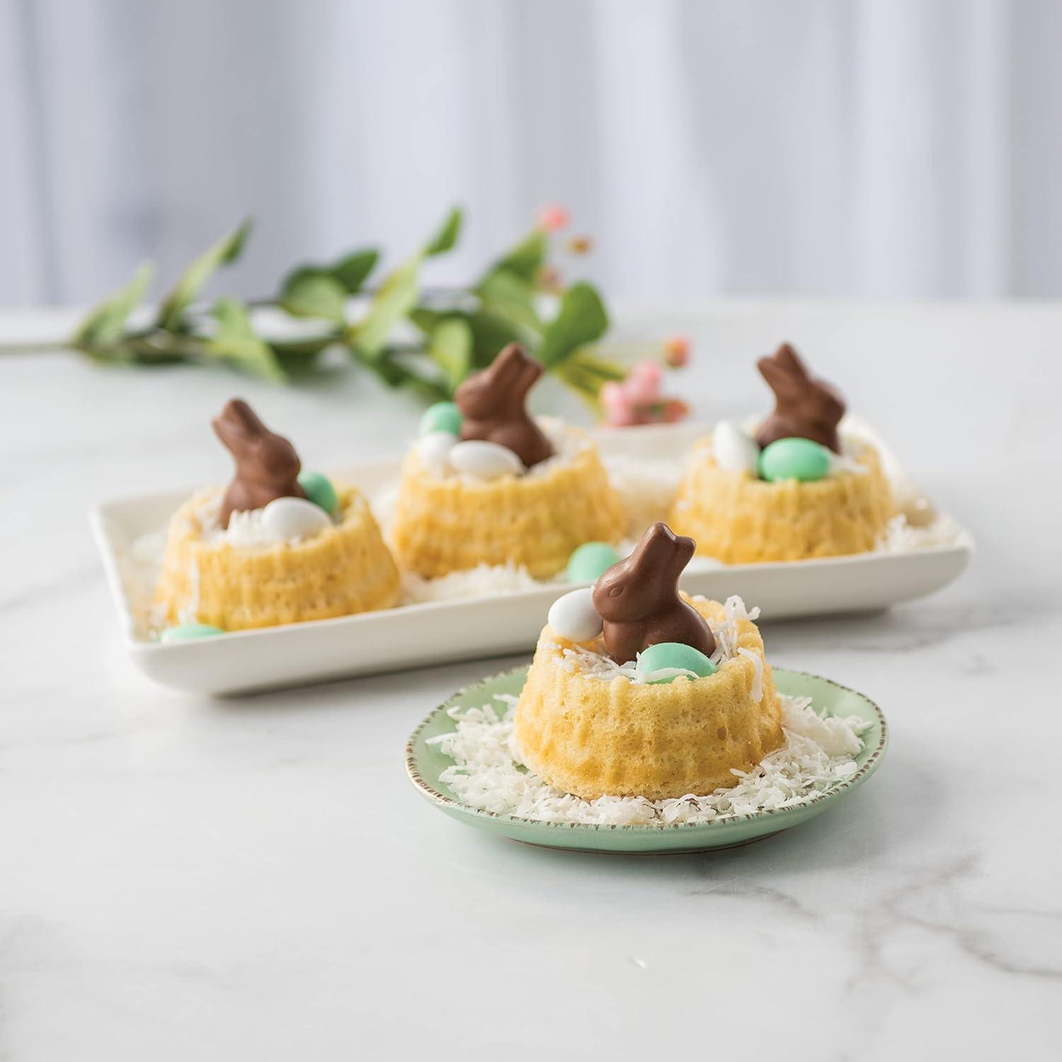 imageNordic Ware 54349AMZ Shortcake Baskets Cast Aluminum Cakelet Six 12 Cup ToffeeSix 12 Cup Pack of 3