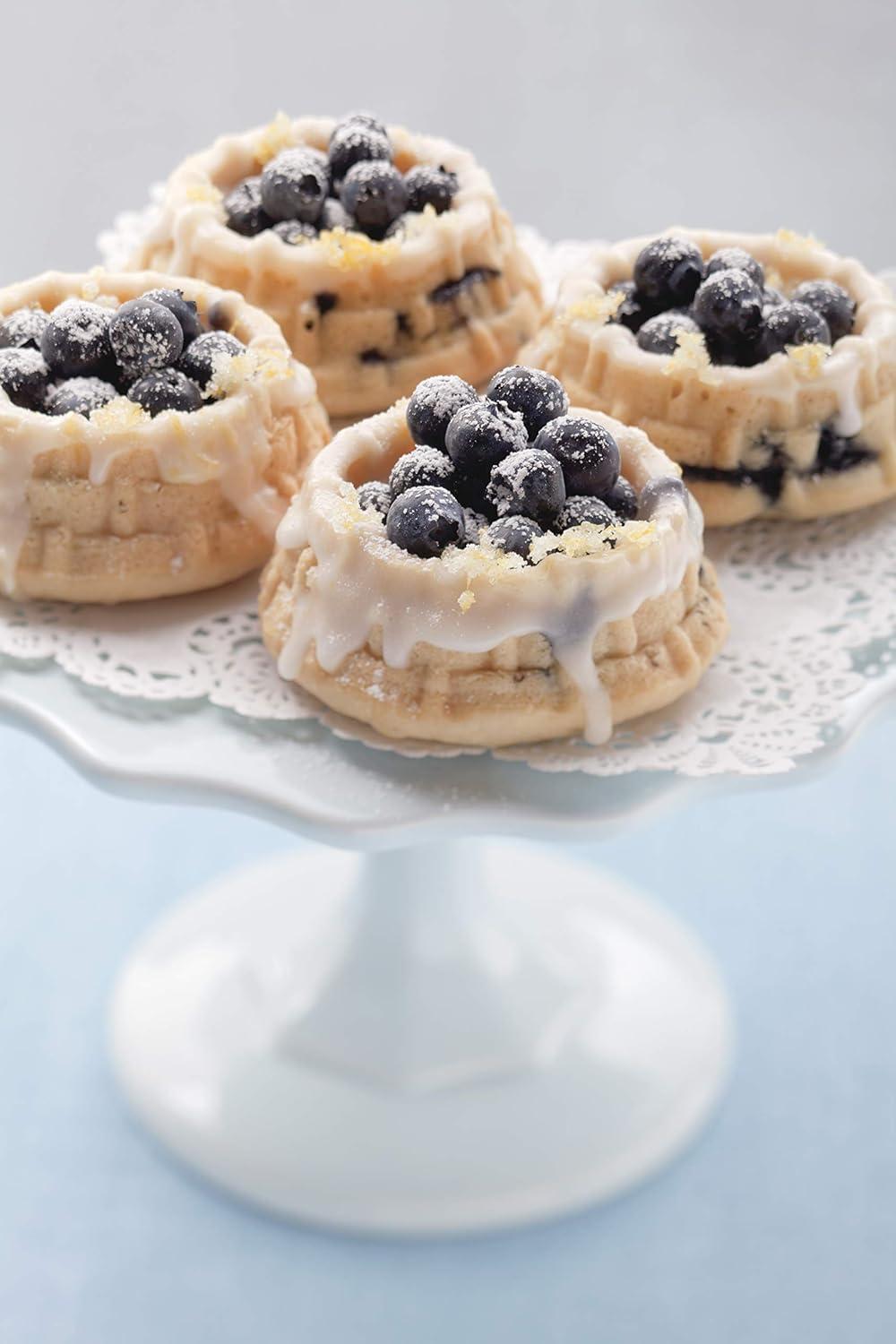 imageNordic Ware 54349AMZ Shortcake Baskets Cast Aluminum Cakelet Six 12 Cup ToffeeSix 12 Cup Pack of 3