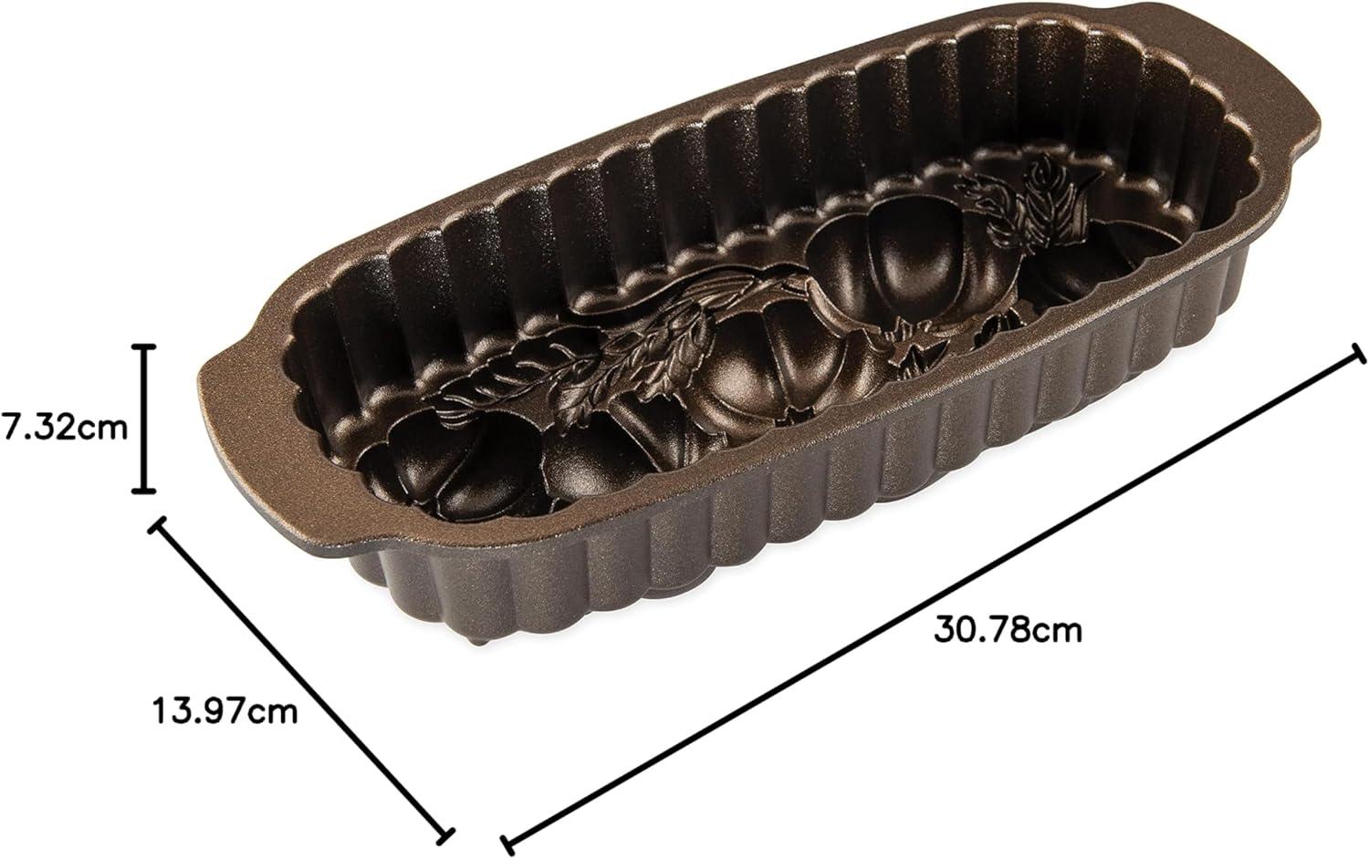 imageNordic Ware 93448 Wheat ampamp Pumpkin Cast Loaf Pan 6 Cup Capacity BronzeLoaf Pan
