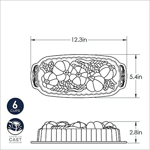imageNordic Ware 93448 Wheat ampamp Pumpkin Cast Loaf Pan 6 Cup Capacity BronzeLoaf Pan