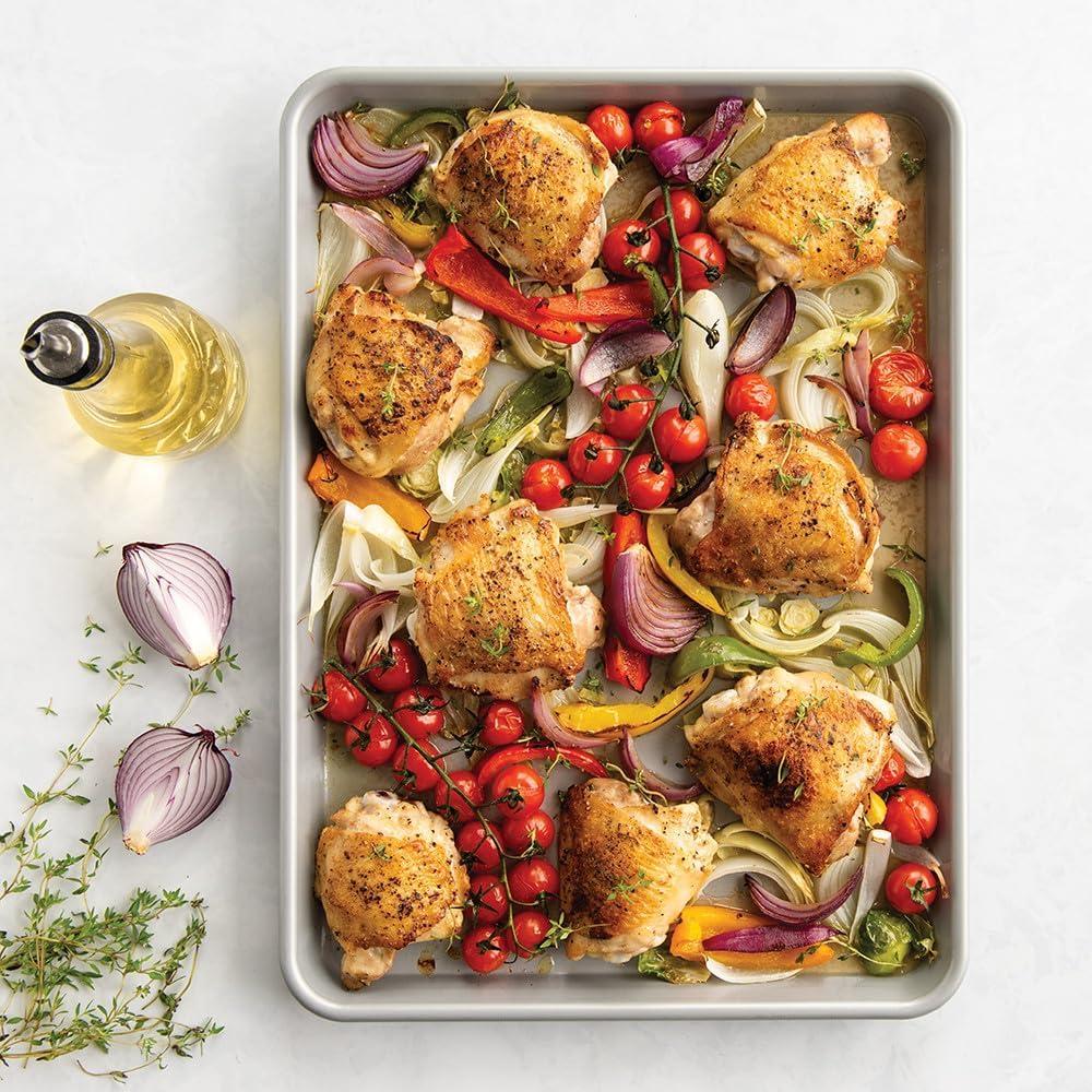 imageNordic Ware Brilliant Colorful Bakeware 12 Cavity Muffin Pan Nonstick made without PFAS or PTFE for safe cooking Reinforced steel rim prevents warpingHalf Sheet