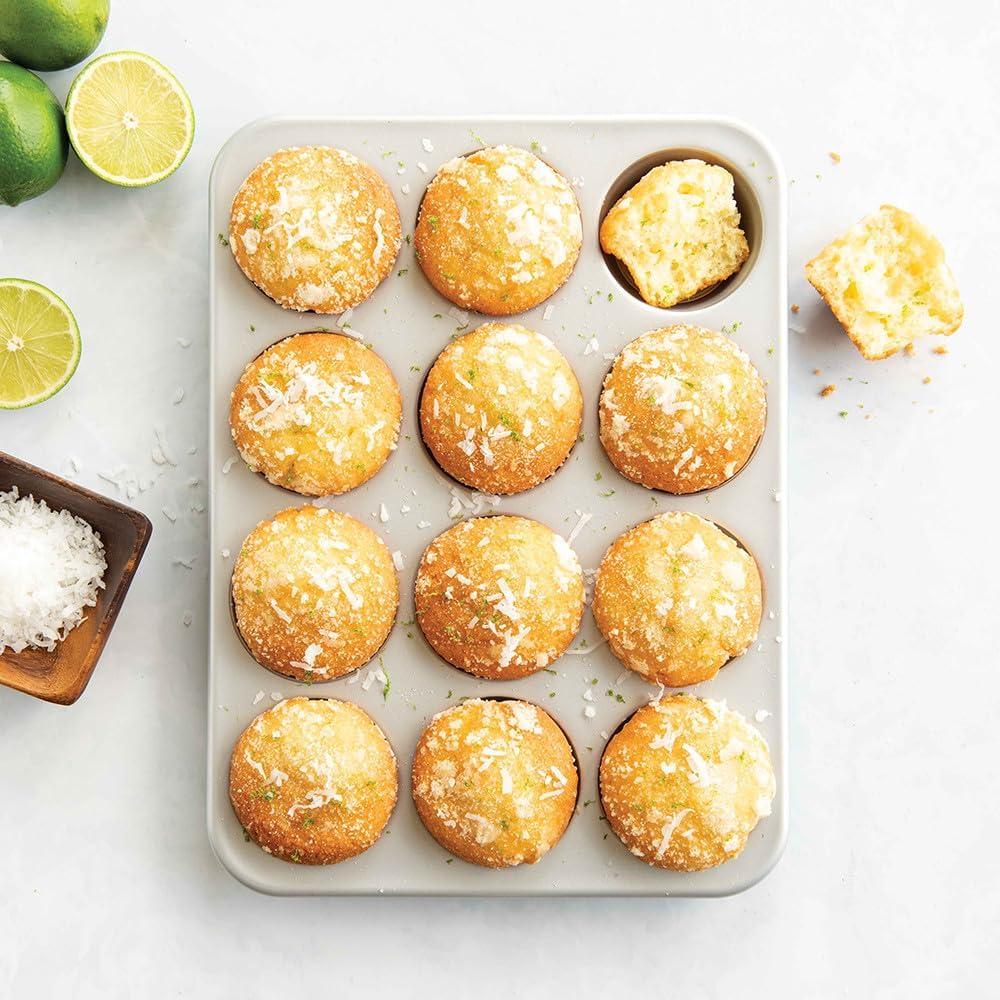 imageNordic Ware Brilliant Colorful Bakeware 12 Cavity Muffin Pan Nonstick made without PFAS or PTFE for safe cooking Reinforced steel rim prevents warping4pc Baking Set