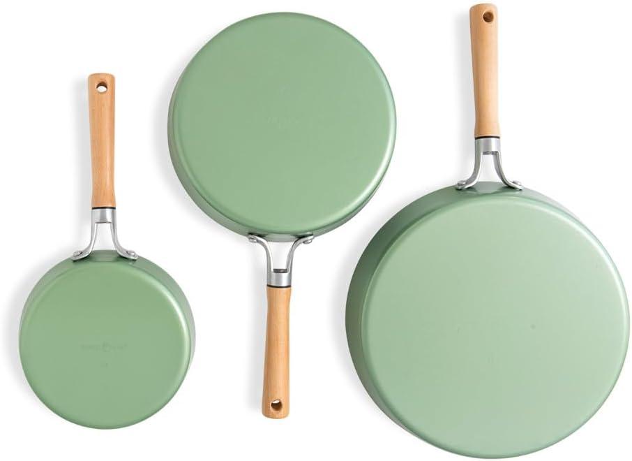 imageNordic Ware Cardamom Ceramic Nonstick 3 Piece Fry Pan Set Includes 8 Inch 10 Inch and 12 Inch