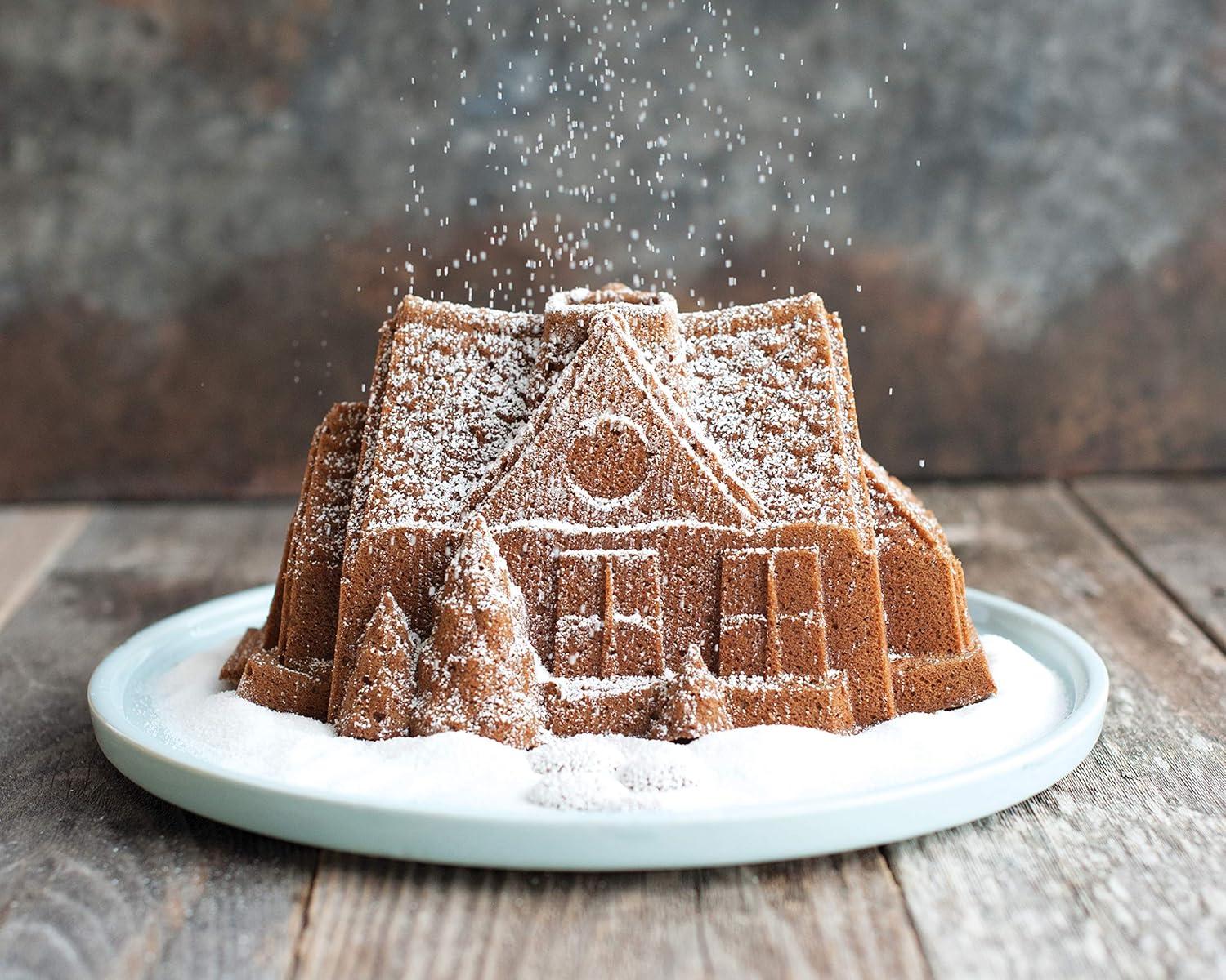 imageNordic Ware Cozy Village Gingerbread House 6 Cups SilverGingerbread House Bundt Pan
