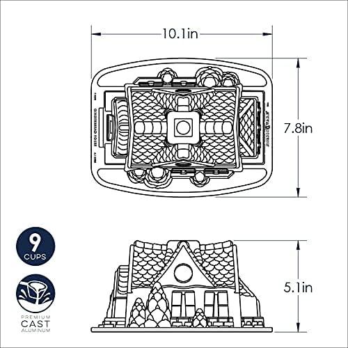 imageNordic Ware Cozy Village Gingerbread House 6 Cups SilverGingerbread House Bundt Pan