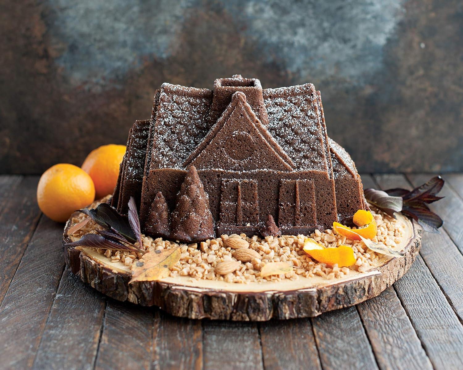 imageNordic Ware Cozy Village Gingerbread House 6 Cups SilverGingerbread House Bundt Pan