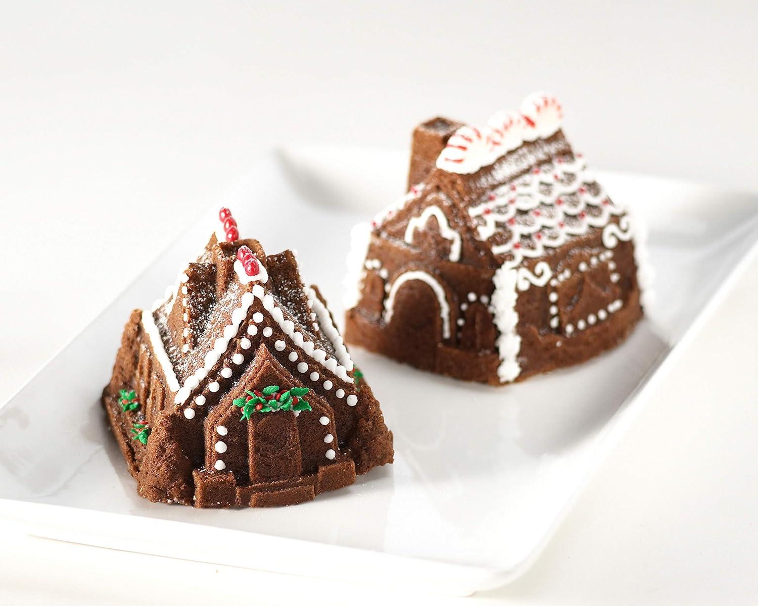 imageNordic Ware Cozy Village Gingerbread House 6 Cups SilverGingerbreat House Duet Pan