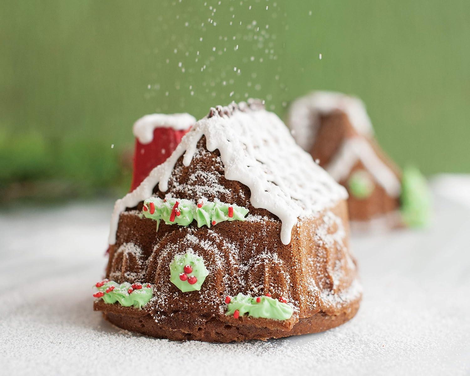 imageNordic Ware Cozy Village Gingerbread House 6 Cups SilverGingerbreat House Duet Pan