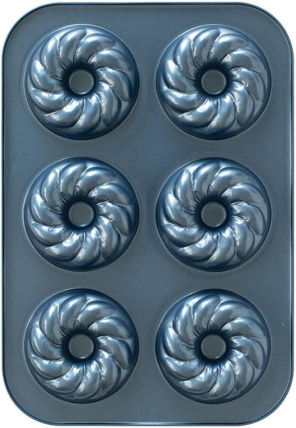 imageNordic Ware Formed French Twist Donut Pan 6 Cavities Twilight BlueTwilight Blue