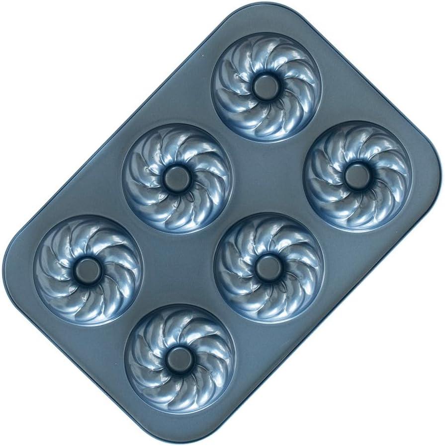 imageNordic Ware Formed French Twist Donut Pan 6 Cavities Twilight BlueTwilight Blue