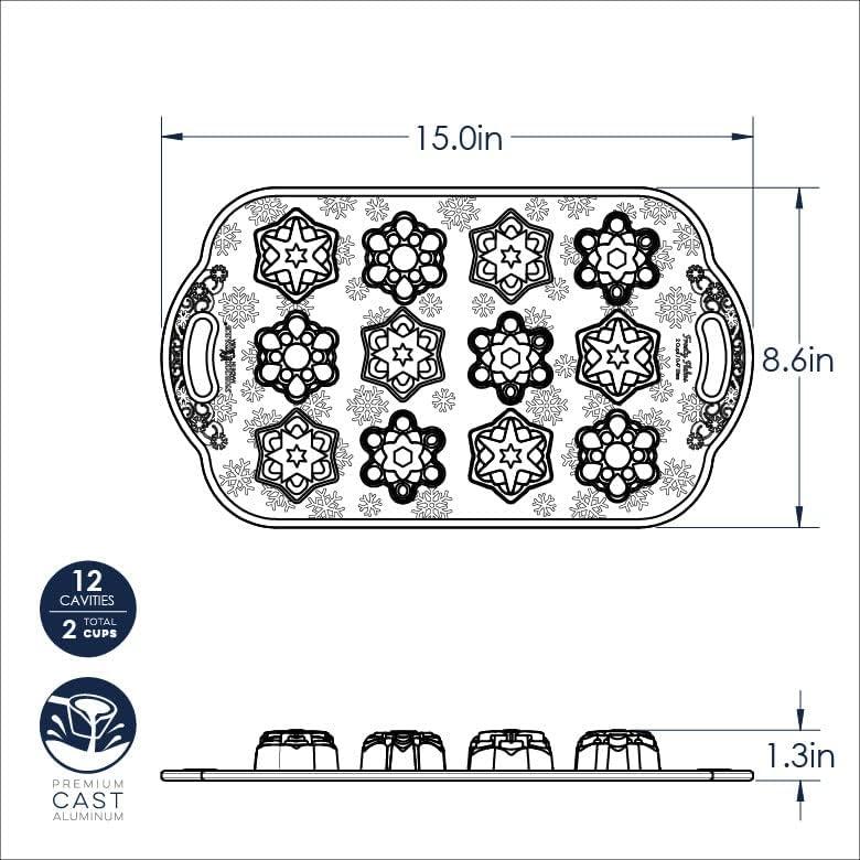 imageNordic Ware Frosty Flakes Pan2 cup capacity Pack of 3