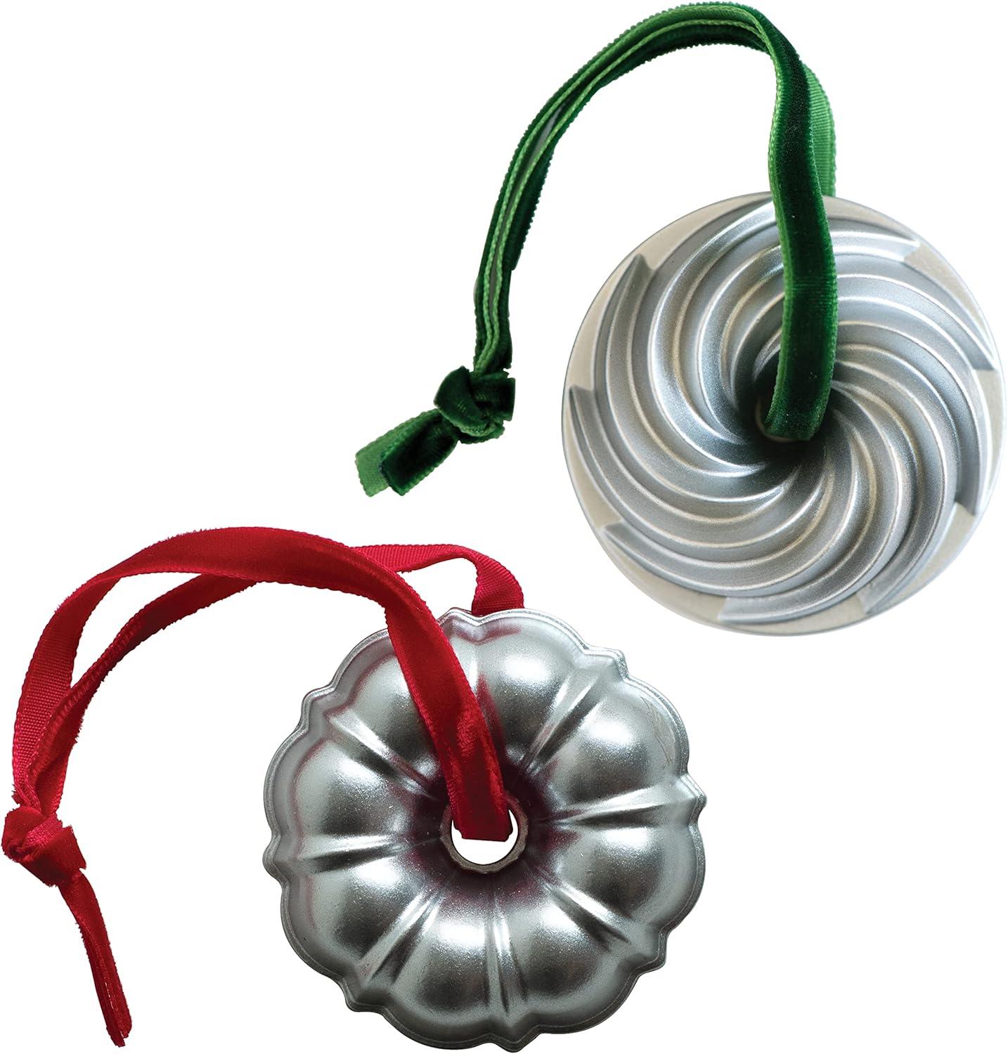 imageNordic Ware Jubilee Bundt Ornament Set Gold and Silver 2PiecesSilver