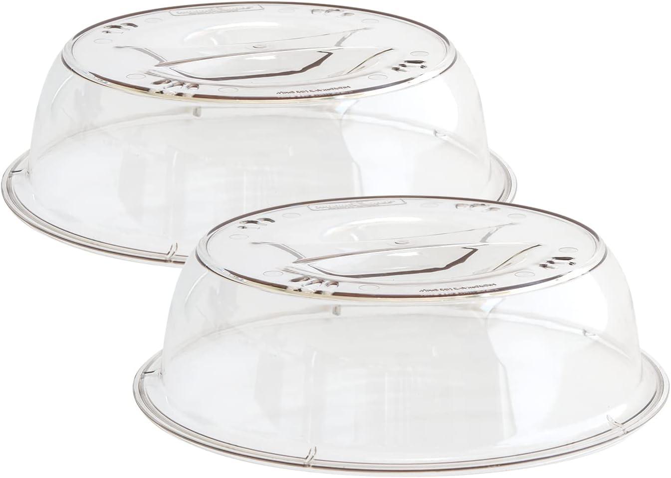 imageNordic Ware Microwave Up ampamp AwayEasy Stow 11inch Food Safe Lid Plate Cover with Steam Vents AntiSplash Microwave Lid Contains Moisture SpaceSaving Storage Bracket includedDeluxe Pack of 1
