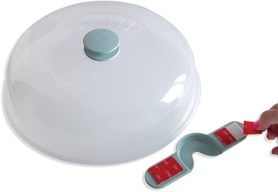 imageNordic Ware Microwave Up ampamp AwayEasy Stow 11inch Food Safe Lid Plate Cover with Steam Vents AntiSplash Microwave Lid Contains Moisture SpaceSaving Storage Bracket includedUp Away Pack of 1