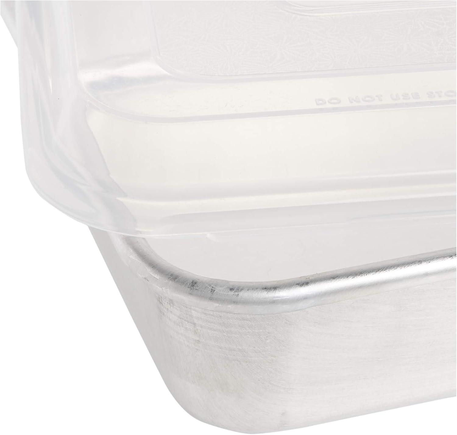 imageNordic Ware Natural Aluminum Commercial Square Cake Pan with Lid Exterior 988 x 988 Inches9 x 9