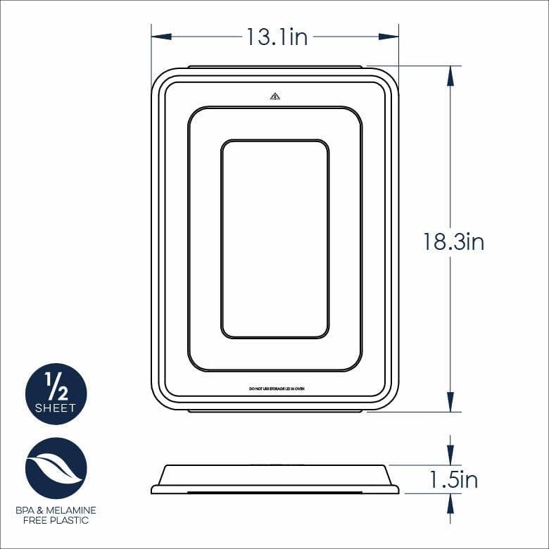 imageNordic Ware Naturals 3 Piece Set USA Made Aluminum Commercial Quality Sheet Pan for Baking or Roasting Encapsulated Galvanized Steel Rim Prevents Warping Half Sheet Jelly Roll and Quarter Sheet2pk Half Lid