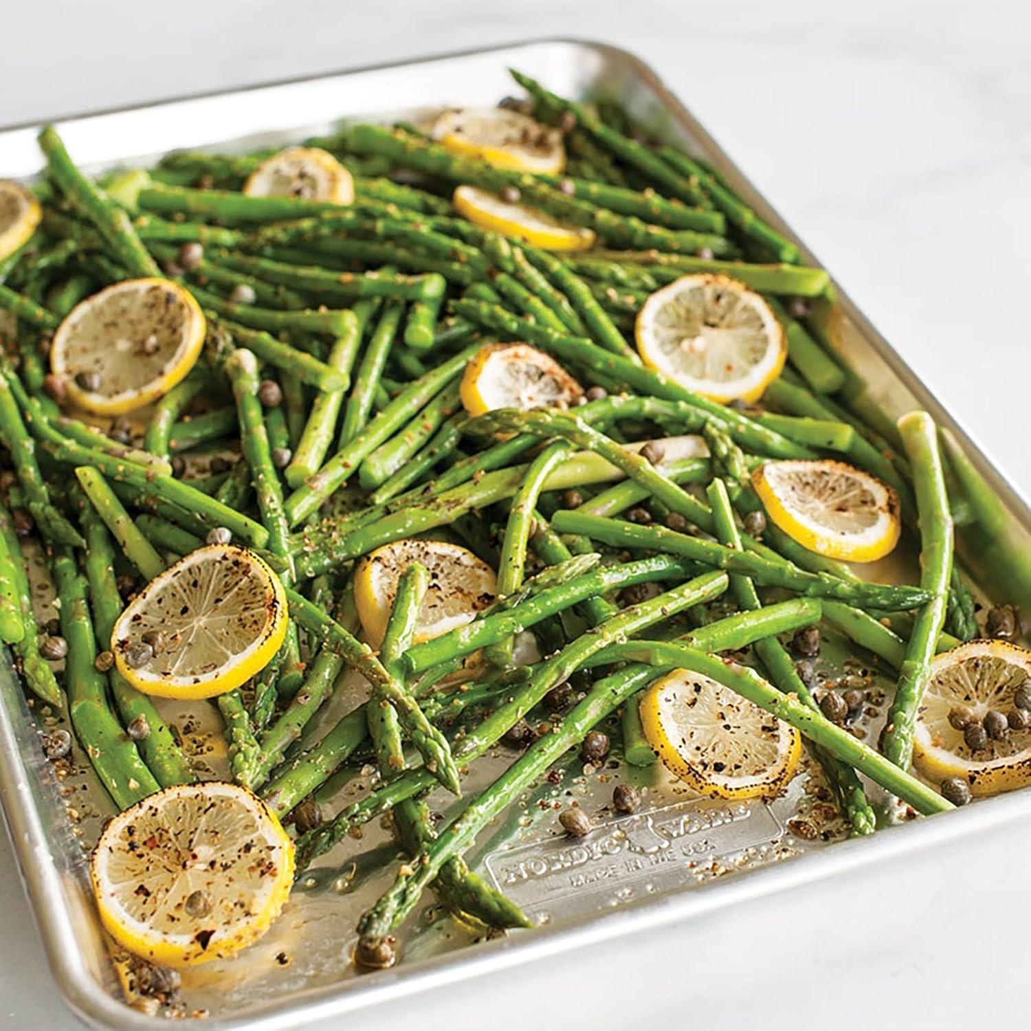 imageNordic Ware Naturals 3 Piece Set USA Made Aluminum Commercial Quality Sheet Pan for Baking or Roasting Encapsulated Galvanized Steel Rim Prevents Warping Half Sheet Jelly Roll and Quarter Sheet3Piece Pan Set