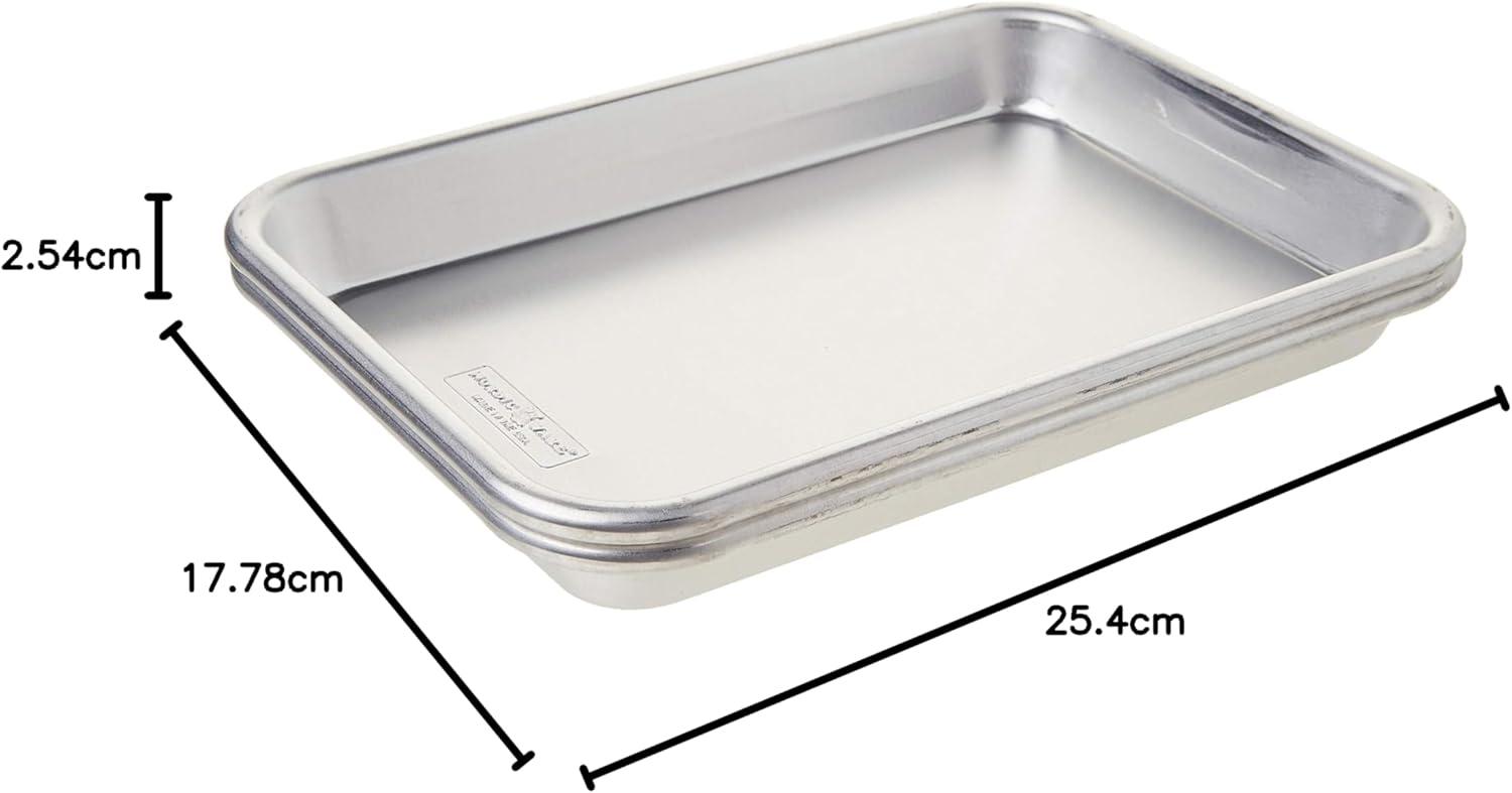imageNordic Ware Naturals Eighth Sheet USA Made Uncoated Natural Aluminum Commercial Quality Sheet Pan 1PackEighth Sheet 8Pack