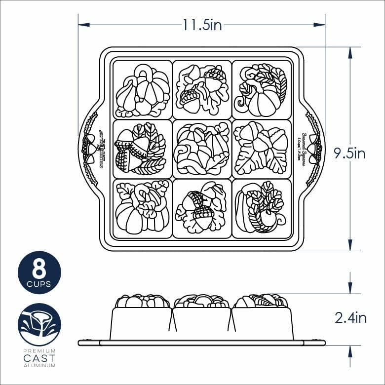 imageNordic Ware Seasonal Squares Pan8 Cup Capacity